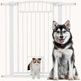 Load image into Gallery viewer, Extra Wide Walk Through Pet Gate Indoor with Cat Door for Stairs, Doorway, 42" High