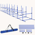 Load image into Gallery viewer, Adjustable Height Dog Agility Training Set with Jump Bars, Carry Bag & Displacing Top Bar, Blue