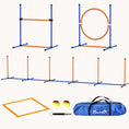 Load image into Gallery viewer, 4-Piece Dog Agility Set with Weave Poles, Adjustable Hurdle & Pause Box, Orange