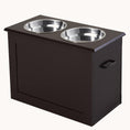 Load image into Gallery viewer, Elevated Dog Bowl Stand with Storage Cabinet Containing Large 44L Capacity, Coffee
