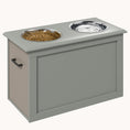 Load image into Gallery viewer, Elevated Dog Feeding Station with 2 Steel Bowls and Storage for Large Dogs, Gray