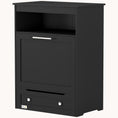 Load image into Gallery viewer, Dog Feeder Station with Dog Food Storage Container, Hidden Dog Bowls & Side Hooks, Black
