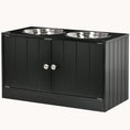 Load image into Gallery viewer, Raised Dog Bowl Stand with Storage Cabinet Containing Large 44L Capacity, Black