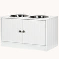 Load image into Gallery viewer, Raised Dog Bowl Stand with Storage Cabinet Containing Large 44L Capacity, White