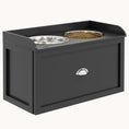 Load image into Gallery viewer, Dog Bowl Stand with Storage, 2 Elevated Pet Dish Bowls Set for Large Sized Dogs, Black