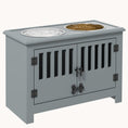 Load image into Gallery viewer, Elevated Dog Bowl Stand with 2-Bowls & Large Storage Cabinet Containing, Gray