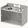 Load image into Gallery viewer, Elevated Dog Bowl Stand with Storage 2 Stainless Steel Bowls for Large Dogs Gray