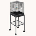 Load image into Gallery viewer, 45-inch Wing-Haven Bird Cage with Rolling Stand & Swing Black
