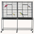 Load image into Gallery viewer, 65" Double Rolling Bird Cage with Removable Divider & Accessories