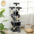 Load image into Gallery viewer, 68 inches Cat Tree, Multi-Level Large Cat Tower Condo with Scratching Posts, Perches, Cat Houses, Dangling Toy, Grey