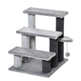 Load image into Gallery viewer, Cat Stairs 3 Steps for Bed, Couch with Scratching Posts, Small Cat Tree for Indoor Cats with Toy Ball, 17.5" x 15.5" x 19", Light Grey