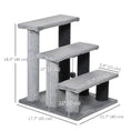 Load image into Gallery viewer, Cat Stairs 3 Steps for Bed, Couch with Scratching Posts, Small Cat Tree for Indoor Cats with Toy Ball, 17.5" x 15.5" x 19", Light Grey