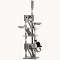 Load image into Gallery viewer, 94.5-102.5 inch Floor-to-Ceiling Cat Tower with Sisal Scratching Posts