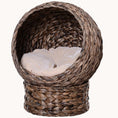 Load image into Gallery viewer, Nestique 23.5” Elevated Wicker Cat Bed with Egg Chair Design Gray