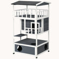 Load image into Gallery viewer, Outdoor Cat Adventure House with Platforms & Escape Doors Gray