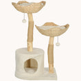 Load image into Gallery viewer, Nestique 37" Cat Tower with 2 Real Branch Scratching Posts Cream White