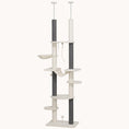 Load image into Gallery viewer, Cat Tree Tower with Scratching Posts, Hammock & Perches, Adjustable Height, White