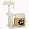 Load image into Gallery viewer, 31-Inch Multi-Level Cat Tower with Sisal Posts, Condo, Bed & Toys in Cream White