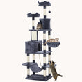 Load image into Gallery viewer, 81" Large Cat Tower w/ Scratching Posts, Multi-Level Platforms, Condo & Hammock, Dark Gray