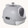Load image into Gallery viewer, Covered Cat Litter Box with Skylight & Enclosed Scoop Drawer Gray