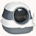 Load image into Gallery viewer, Large Covered Cat Litter Box w/ High Sides Air Freshener & 2-Way Entrance Gray