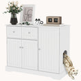 Load image into Gallery viewer, Hidden Litter Box Enclosure End Side Table with Drawers & Storage, 39?±x18?±x31.5?±, White
