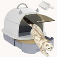 Load image into Gallery viewer, Covered Cat Litter Box with Lid, Scoop & Portable Odor-Control Bags, Easy Clean, Gray