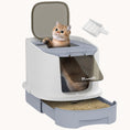 Load image into Gallery viewer, Covered Cat Litter Box Enclosed with Scoop, Drawer, Top Entry & Odor Control, Gray