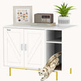 Load image into Gallery viewer, Hidden Cat Litter Box Enclosure w/ Scratching Pad & Storage, 31.5" x 20" x 24", White