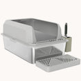 Load image into Gallery viewer, XL Stainless Steel Litter Box with Metal Scoop Holder, Anti-Leak Design, Light Gray