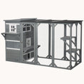 Load image into Gallery viewer, 45"H Large Cat Enclosure with 3-Level Design, Weatherproof Roof & Hiding Areas, Gray