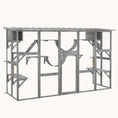 Load image into Gallery viewer, Outdoor Catio Enclosure with Weatherproof Roof & Shelves 118"x37.5"x74" Gray