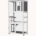 Load image into Gallery viewer, 74" Weatherproof Wheeled Wooden Catio Enclosure with High Weight Capacity White