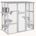 Load image into Gallery viewer, Outdoor Cat Enclosure with Roof & Play Area 68"x35.5"x70.5", White