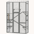 Load image into Gallery viewer, 99" H Outdoor Adventure Cat Enclosure with 6 Jumping Platforms Gray