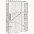 Load image into Gallery viewer, 99" H Outdoor Cat Catio with 6 Jumping Platforms White