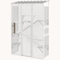Load image into Gallery viewer, 99" H Outdoor Cat Catio with 6 Jumping Platforms White