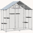 Load image into Gallery viewer, Walk-In Metal Catio with 5 Platforms, Hammock & Cover, Silver