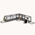 Load image into Gallery viewer, 98" Outdoor Wooden Cat Tunnel with 8 Doors & Combinable Design for Kitty, Pet, Dark Gray