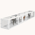 Load image into Gallery viewer, 98" Outdoor Wooden Cat Tunnel with 8 Doors & Combinable Design for Kitty, Pet, White
