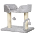Load image into Gallery viewer, Cat Scratching Post Cat Tree Tower With Bed for Indoor Cats Scratcher Toy Balls 48 x 38 x 42cm - Light Grey