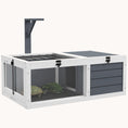 Load image into Gallery viewer, Wooden Tortoise House with Lamp Holder, Waterproof Pull-out Trays & Openable Lid, Gray