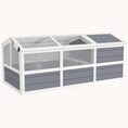 Load image into Gallery viewer, Outdoor Wooden Tortoise House with Bottomless Design, PC Sun Panel Windows & Doors, Light Gray