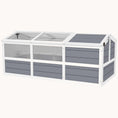 Load image into Gallery viewer, Outdoor Wooden Tortoise House with Bottomless Design, PC Sun Panel Windows & Doors, Light Gray
