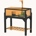 Load image into Gallery viewer, Wooden Tortoise Habitat with Storage Shelf Open Top Lamp Holder Yellow