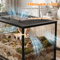 Load image into Gallery viewer, Large Hamster Cage, Chewproof Metal Rat Cage with Deep Base, Openable Top & Excellent Ventilation, Transparent Small Animal Habitat for Syrian Dwarf Hamster, Gerbil, 100 x 50 x 52.5 cm, Black