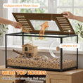 Load image into Gallery viewer, Large Hamster Cage, Chewproof Metal Rat Cage with Deep Base, Openable Top & Excellent Ventilation, Transparent Small Animal Habitat for Syrian Dwarf Hamster, Gerbil, 100 x 50 x 52.5 cm, Black