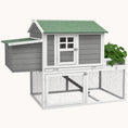 Load image into Gallery viewer, 63" Double-layer Wooden Chicken Coop with Nesting Box Gray