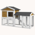 Load image into Gallery viewer, 58" Wooden Rabbit Hutch with Run Area, Removable Tray & Lockable Doors, Nature Wood