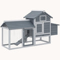 Load image into Gallery viewer, 59" Compact Wooden Poultry House with 2 Doors & Nesting Box Gray